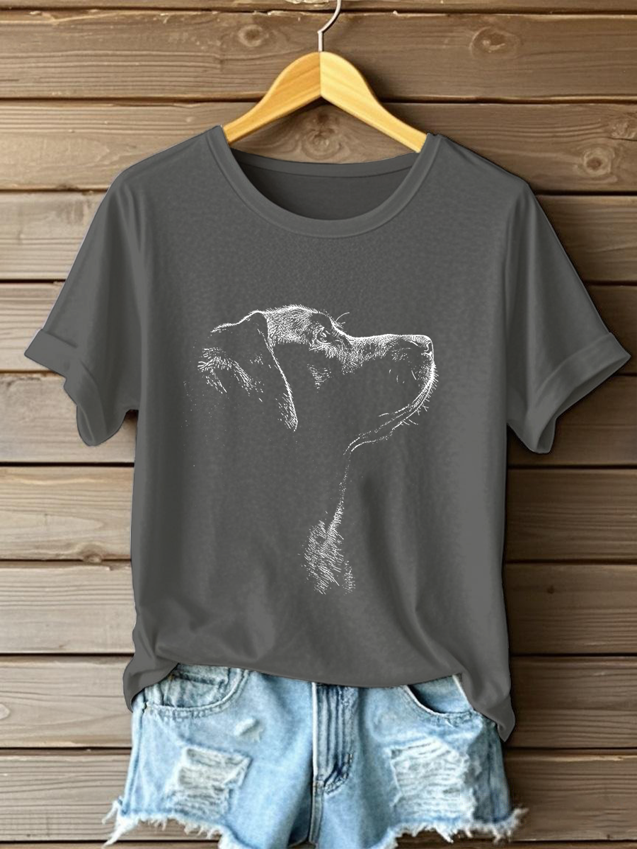 Labrador feminino imprimir camiseta casual