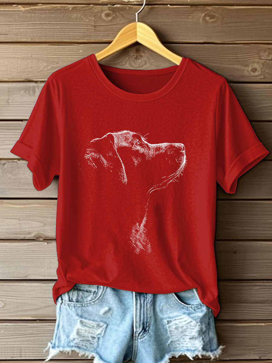 Labrador feminino imprimir camiseta casual