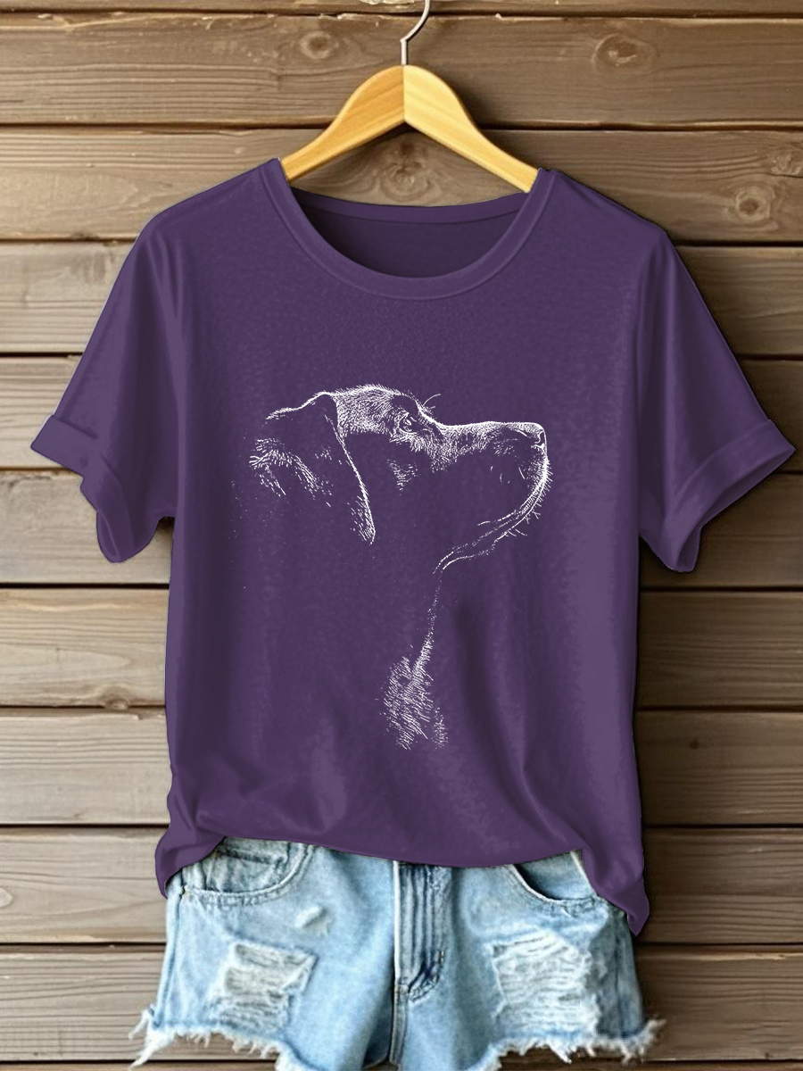 Labrador feminino imprimir camiseta casual