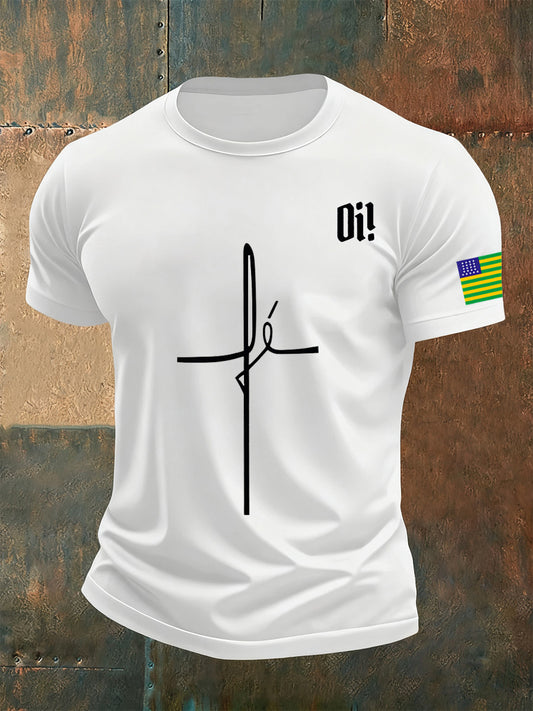 Camiseta Comemorativa Retro Brasil Casual Masculina