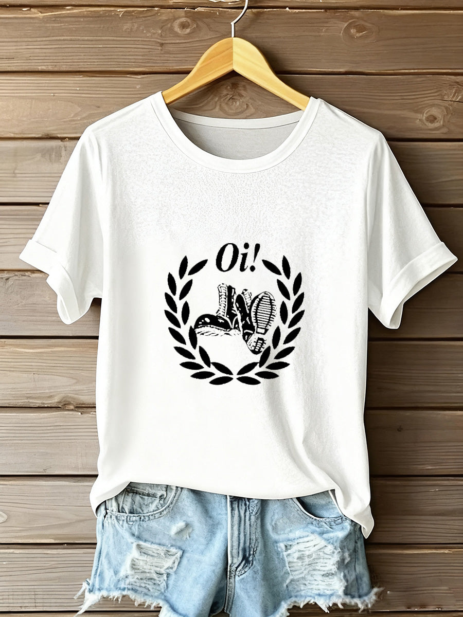 Camiseta Comemorativa Retro Brasil Casual Feminina