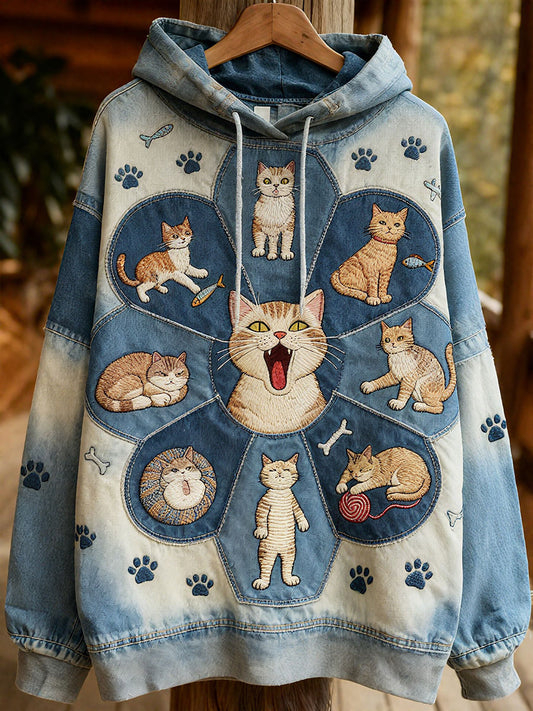 Hoodies dos gatos do outono das mulheres