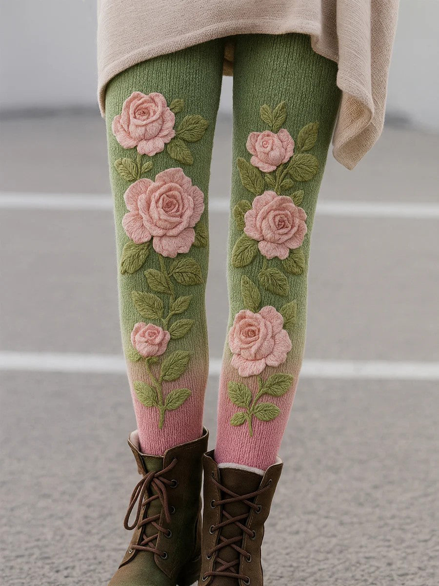 Arte Vintage Floral impressão Bottoms do mulheres