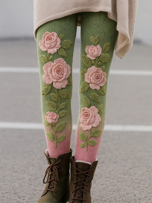 Arte Vintage Floral impressão Bottoms do mulheres