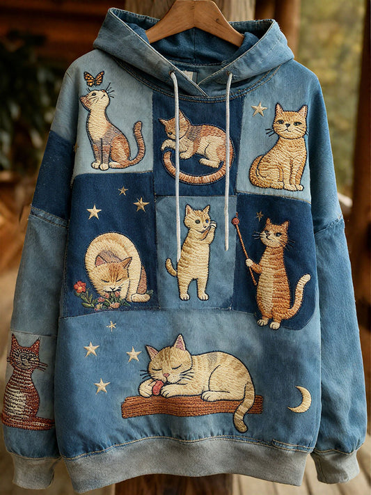 Hoodies dos gatos do outono das mulheres
