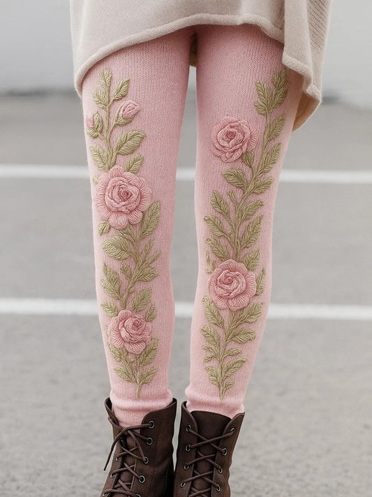 Bottoms de impressão floral arte vintage feminino