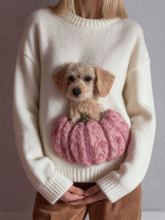 Tops de cão abóbora outono feminino