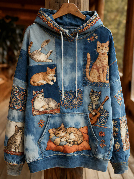 Hoodies dos gatos do outono das mulheres
