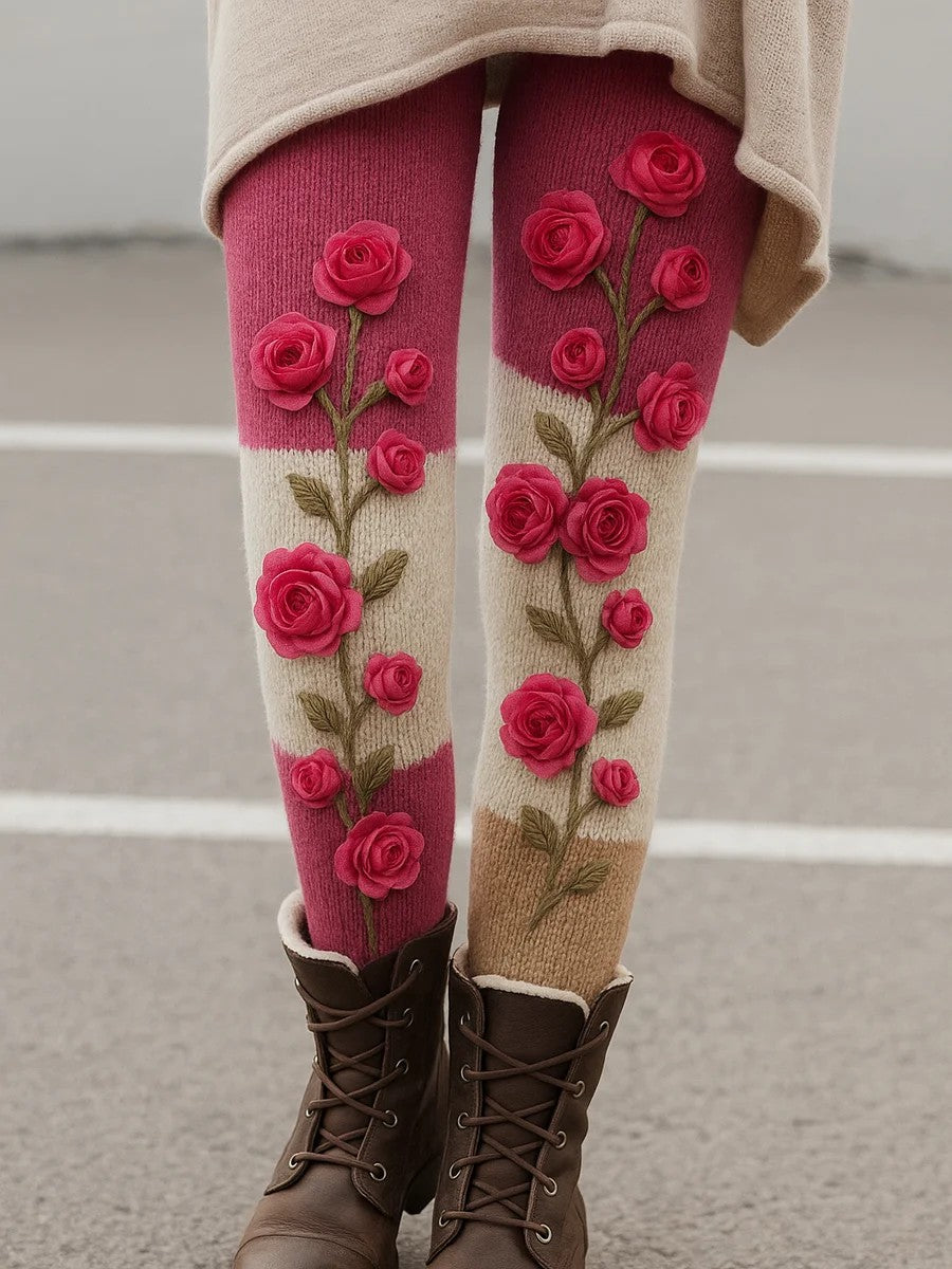 Bottoms de impressão floral arte vintage feminino