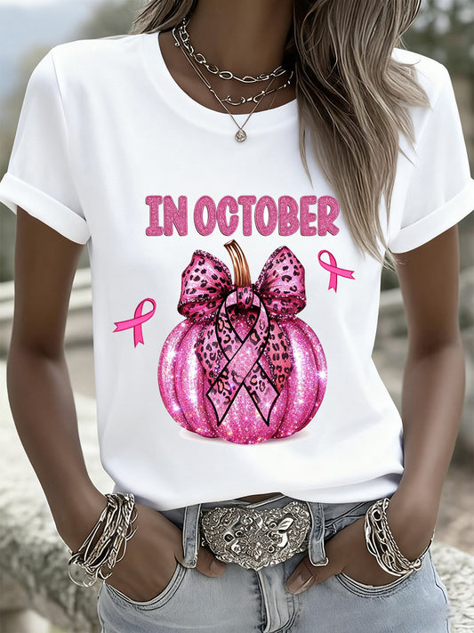 Câncer de mama feminino Art Print Casual Memorial T-Shirt