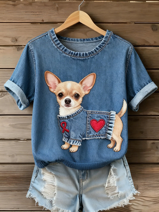 T-shirt confortável do mulheres Vintage Art Animal Print