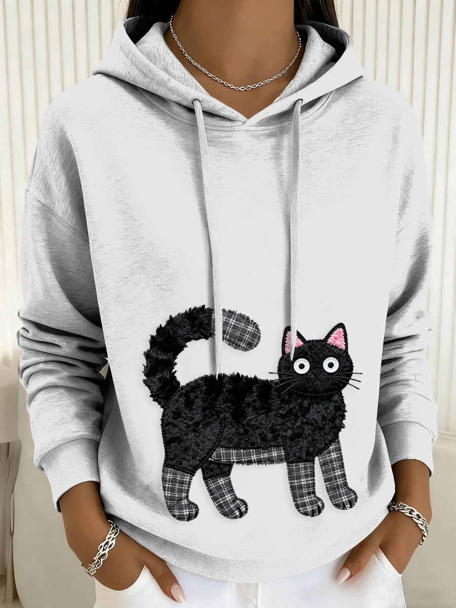 Hoodie de cordão gato feminino