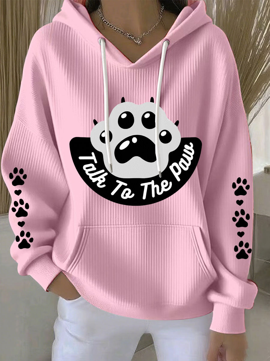 Conversa das mulheres com os Hoodies do cão da pata