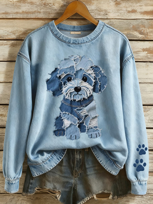 Adorável cão Patchwork arte moletom das mulheres