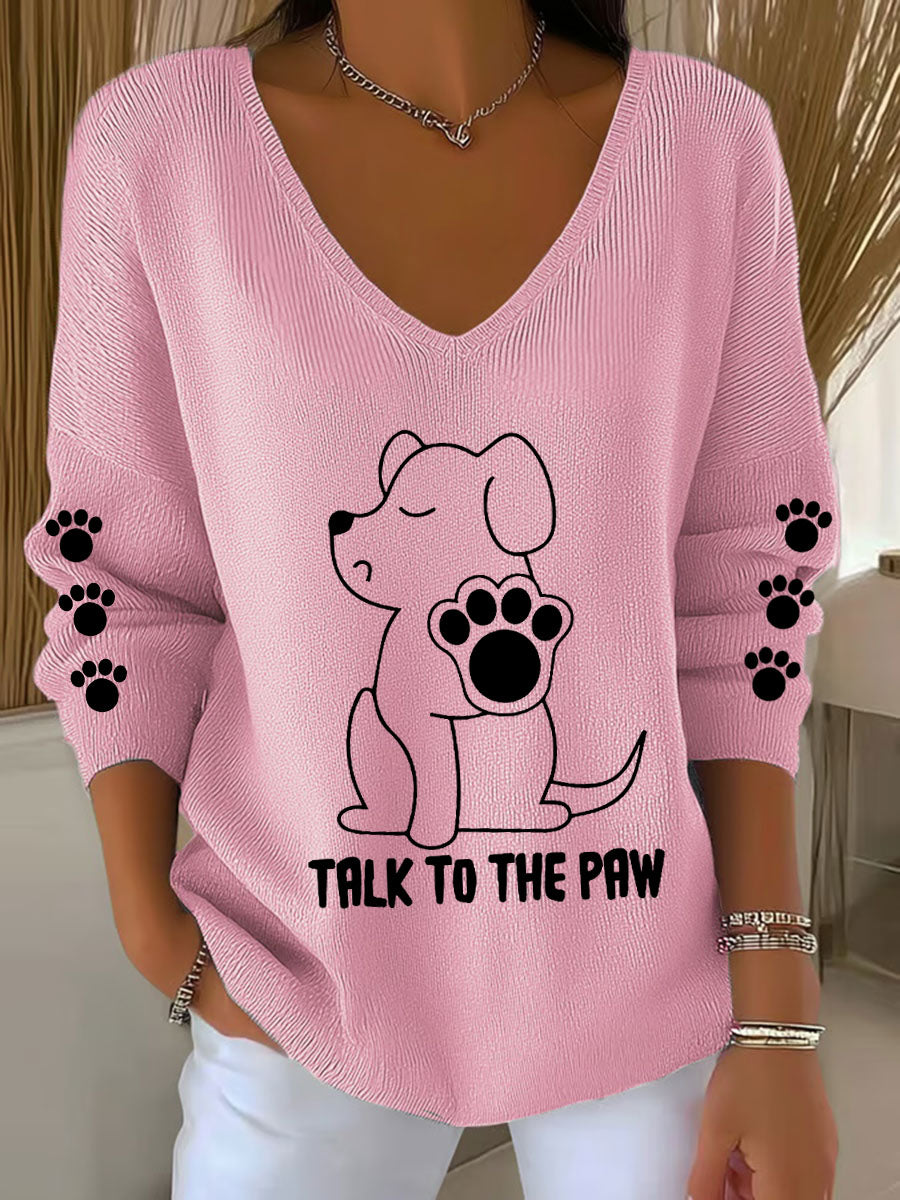Falar das mulheres para o pata cão v-neck Tops