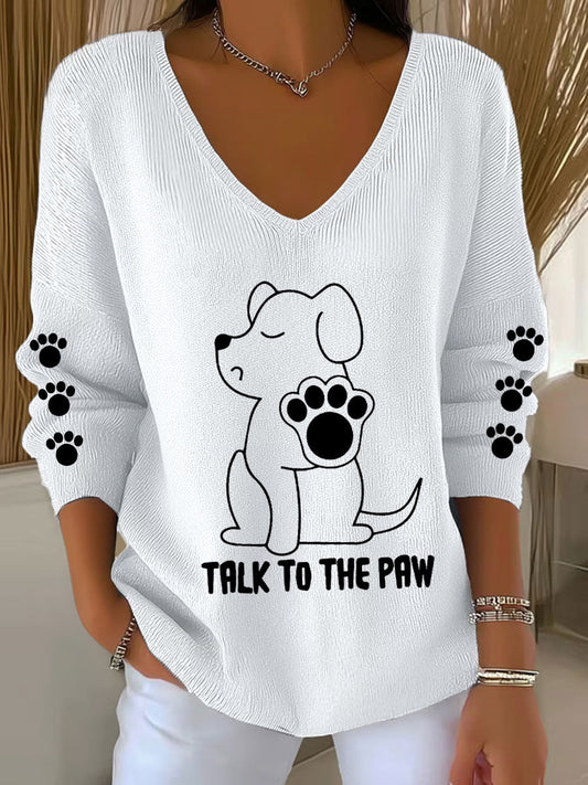 Falar das mulheres para o pata cão v-neck Tops