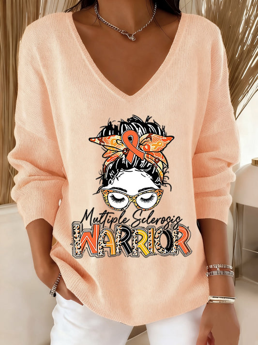 Arte Floral Retro Animal V-Neck Casual Top feminino