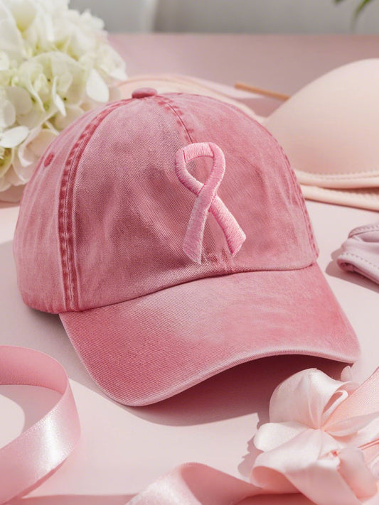 Consciência do câncer rosa fita unisex chapéus