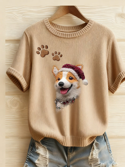 T-shirt bordada Animal Print feminina
