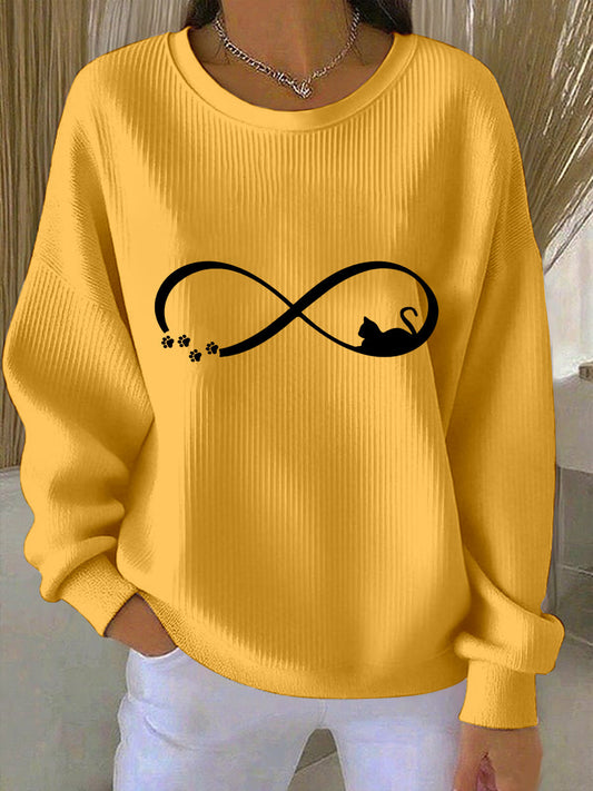 Camisola da impressão da arte do gato das mulheres