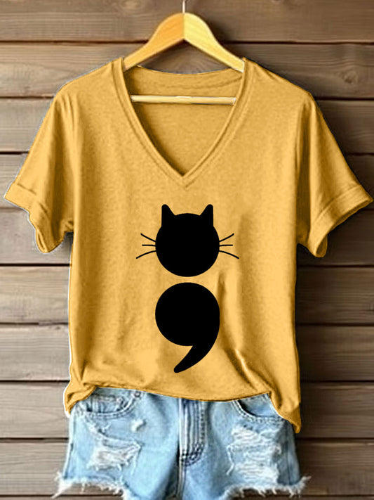 T-shirt de manga curta feminina