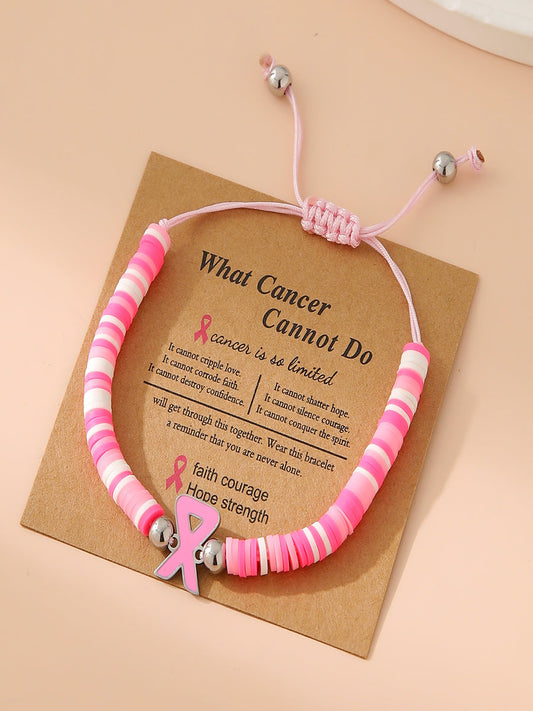 Coragem força rosa fita pulseira consciência câncer mama das mulheres