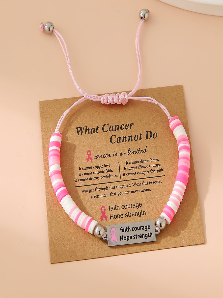 Coragem força rosa fita pulseira consciência câncer mama das mulheres