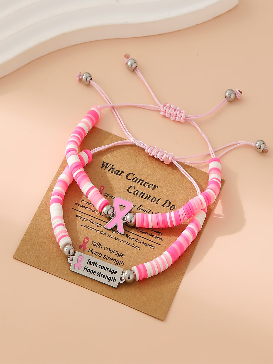 Coragem força rosa fita pulseira consciência câncer mama das mulheres