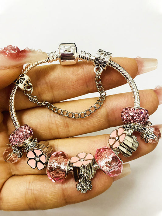 Pulseira rosa câncer de mama feminino