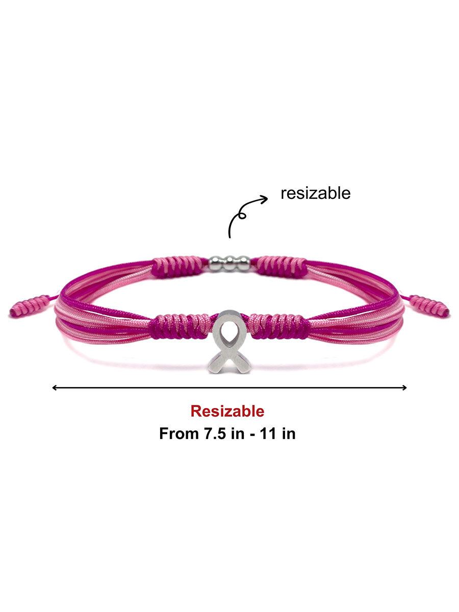 Pulseira rosa câncer de mama feminino