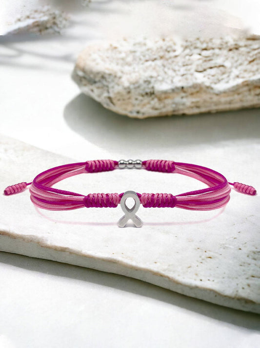 Pulseira rosa câncer de mama feminino