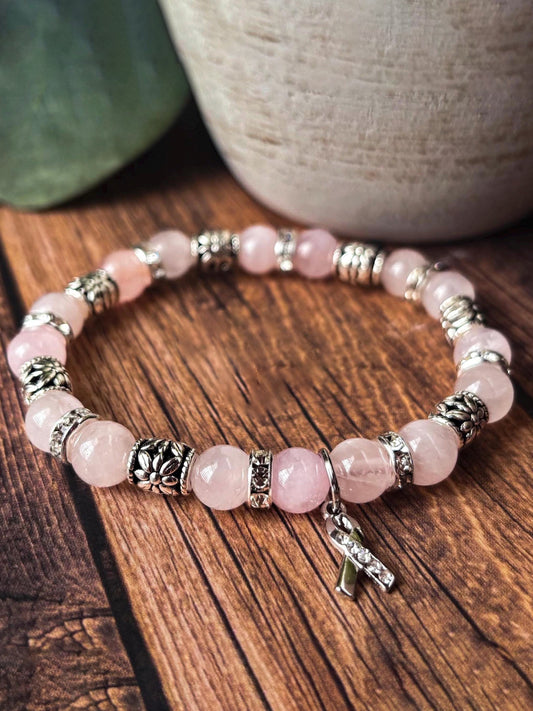 Consciência Câncer Mama Inspirado Pulseira Bead