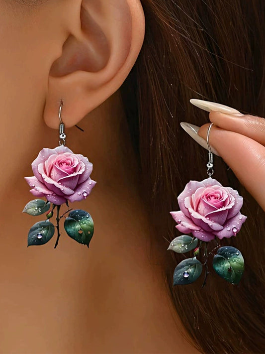 Brincos florais elegantes