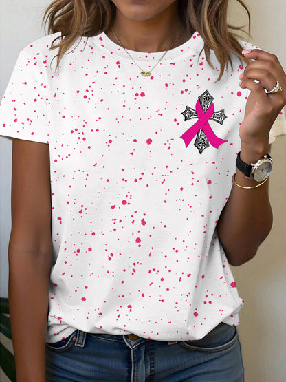 Consciência do Câncer de Mama das Mulheres Eu Uso Rosa Para Mim Minhas Scars Tell A Story T-Shirt