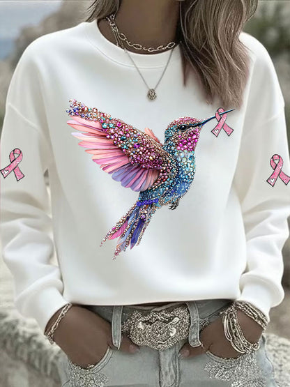 Colibri rosa das mulheres impresso moletom