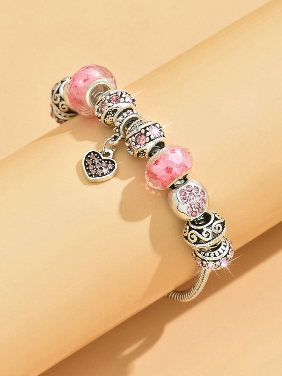 Pulseira rosa câncer de mama feminino