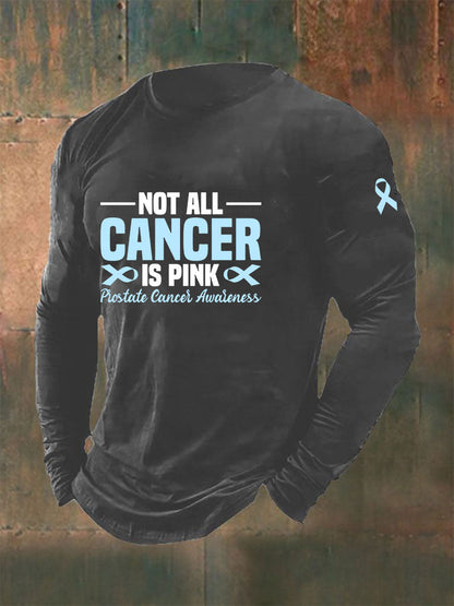Consciência do câncer de próstata masculino imprimir camiseta casual