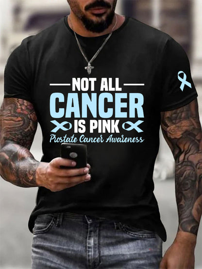 Consciência do câncer de próstata masculino imprimir camiseta casual