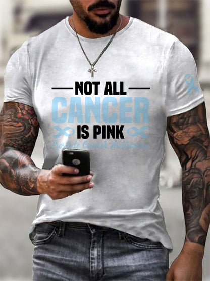 Consciência do câncer de próstata masculino imprimir camiseta casual