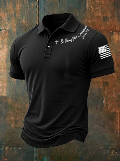 Camisa de manga curta masculina Seja forte e corajosa