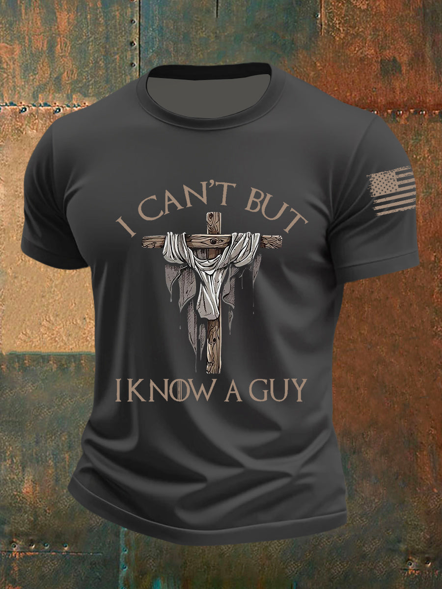 T-shirt de manga curta masculina não consigo, mas conheço um tipo