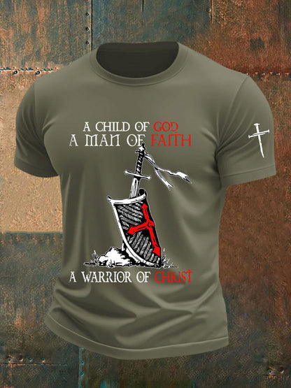Men's A Man Of Faith Impresso T-shirt Casual