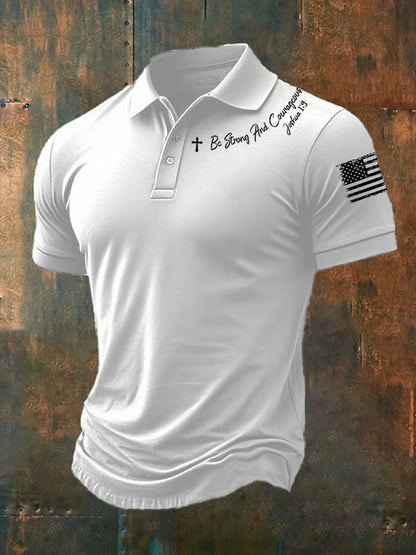 Camisa de manga curta masculina Seja forte e corajosa