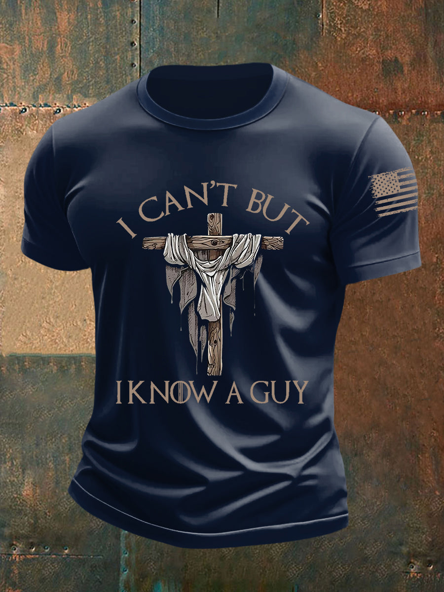 T-shirt de manga curta masculina não consigo, mas conheço um tipo
