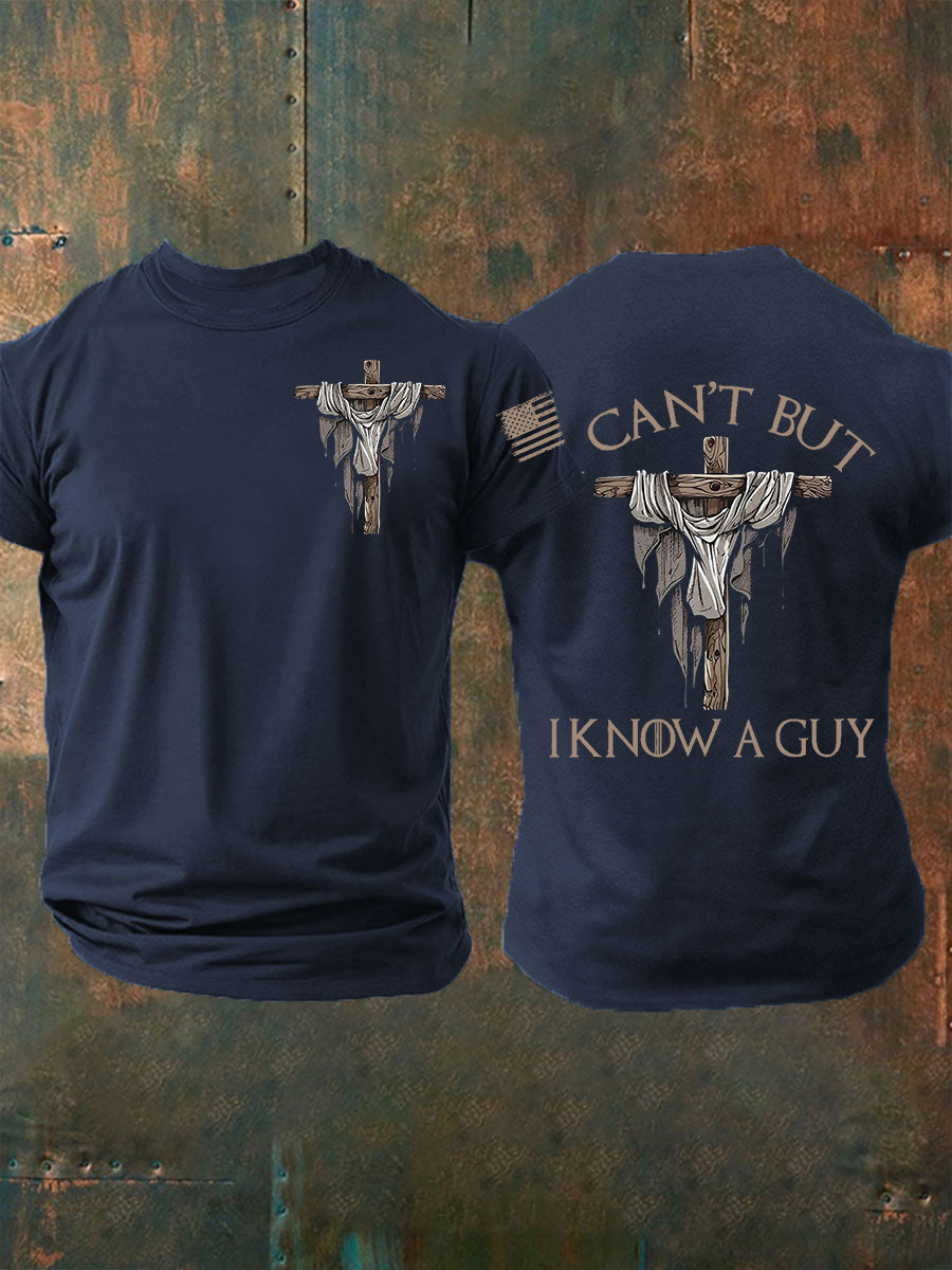 T-shirt de manga curta masculina não consigo, mas conheço um tipo