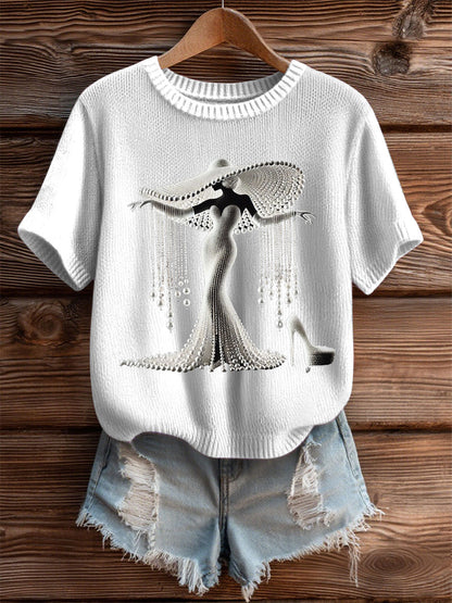 Câncer de mama feminino Pearl Art Cozy Top malha