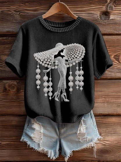 Câncer de mama feminino Pearl Art Cozy Top malha