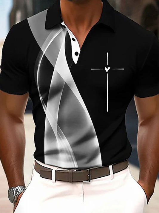 Homens da Fé Cruz Impresso T-shirt Casual