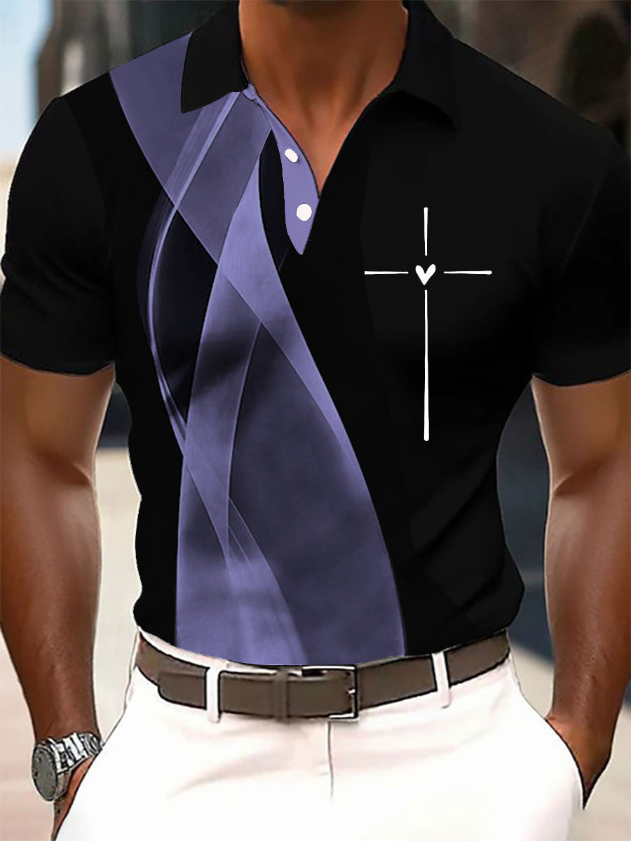 Homens da Fé Cruz Impresso T-shirt Casual