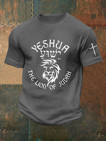 Yeshua Waffle Print T-shirt dos homens